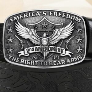 New Eagle 2nd Amendment Right To Bear Arms Belt Buckle